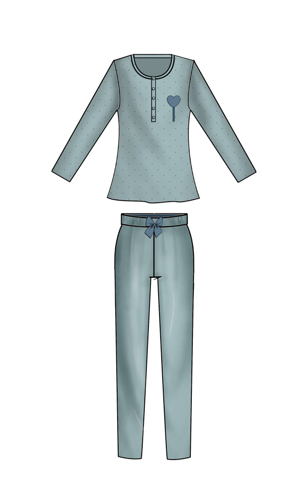 PIGIAMA DONNA IN CALDO COTONE "SPAGHETTO"